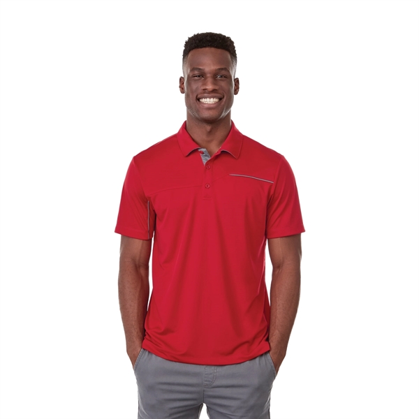 Team Red/Steel Grey (358) color option for Men's Wilcox Short Sleeve Polo