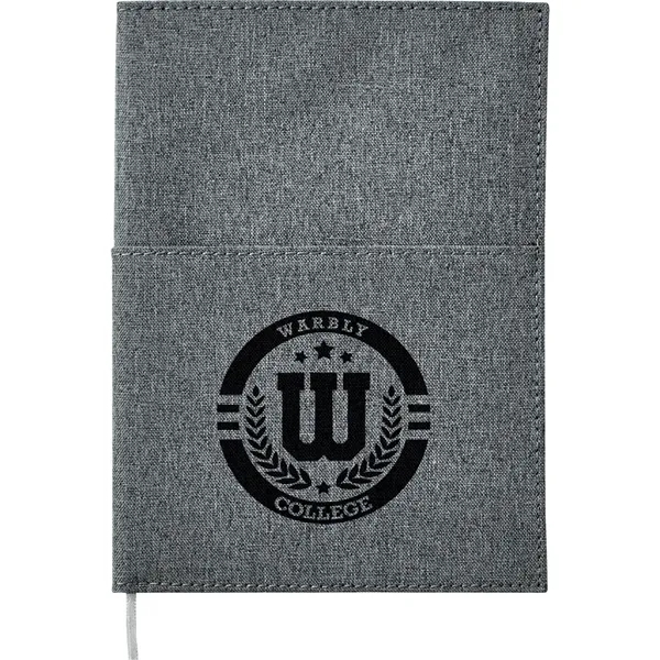Black (Bk) color option for Fsc® Mix 5" X 7" Canvas Pocket Refillable Notebook