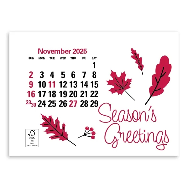 White color option for Press N Stick Standard Calendar