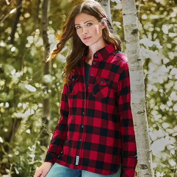 Dark Red/Black (372) color option for Women's Sprucelake Roots73 Long Sleeve Shirt