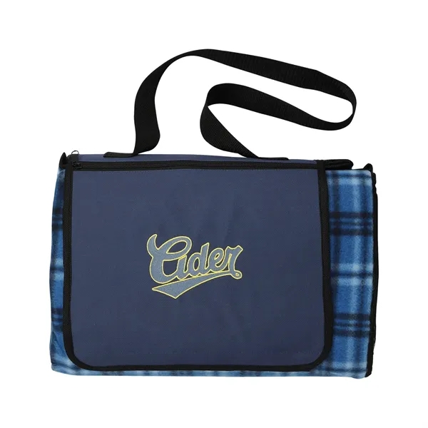 Blue (Bl) color option for Extra Large Plaid Picnic Blanket