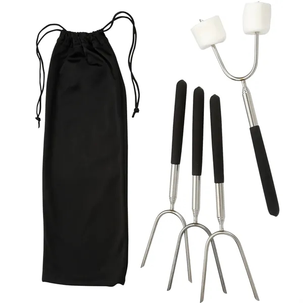 Black (Bk) color option for Extendable 34" Roasting Sticks With Carrying Case