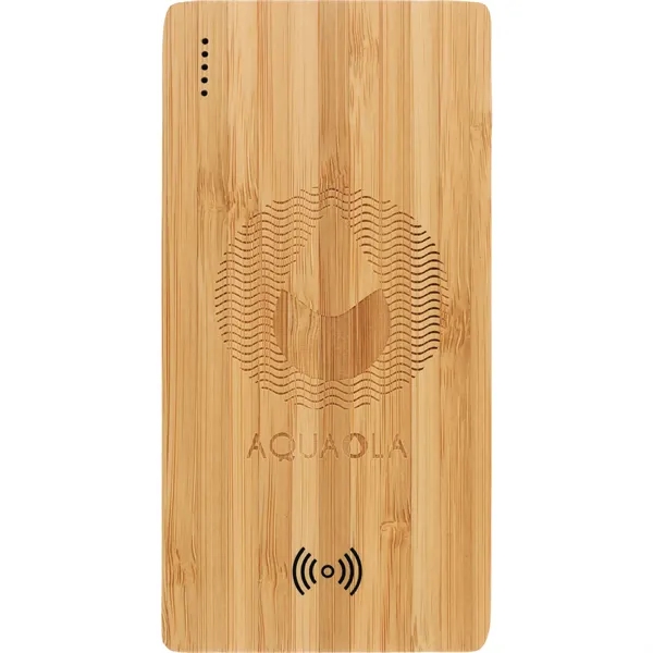 Wood(Wd) color option for Fsc® 100% Bamboo 5000 M Ah Wireless Power Bank
