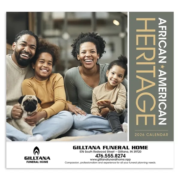 White color option for African American Heritage: Family Calendar