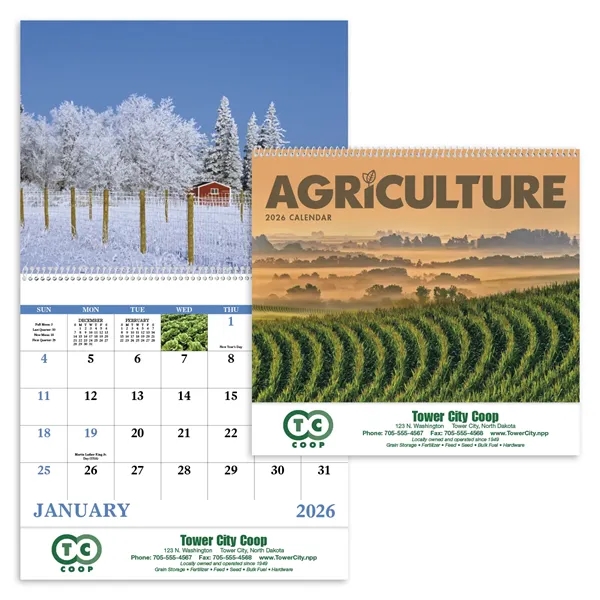 White color option for Agriculture Spiral Calendar