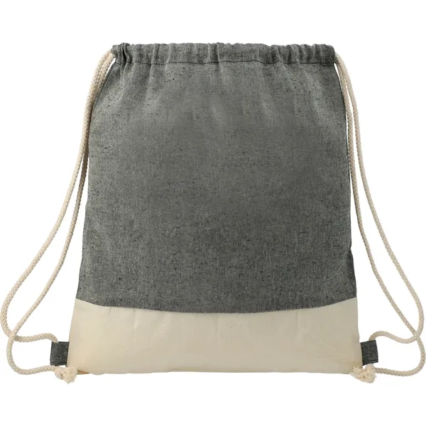 Natural/Black color option for Split Recycled Cotton Drawstring Bag