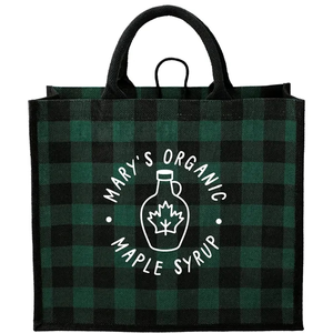 Photo of Buffalo Plaid Printed Jute Tote