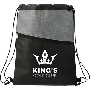 Photo of Cross Weave Zippered Drawstring Bag
