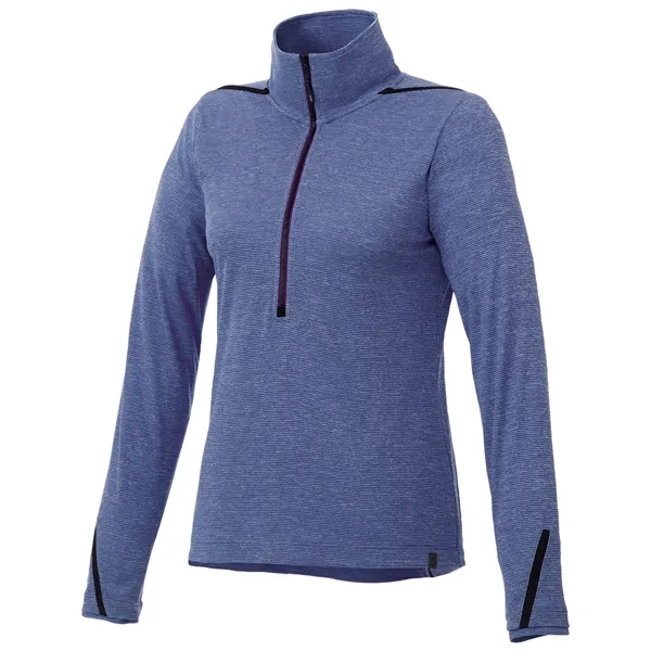 Metro Blue Heather/Black (550) color option for Women's Dege Eco Knit Half Zip