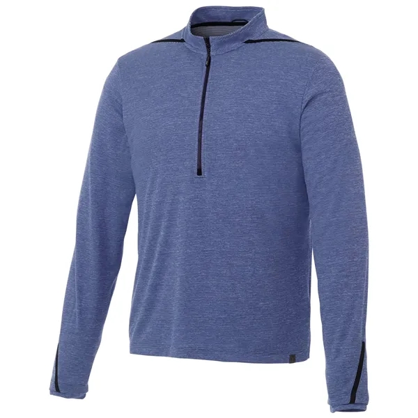 Metro Blue Heather/Black (550) color option for Men's Dege Eco Knit Half Zip