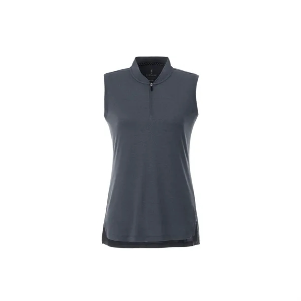 Black Smoke Heather (994) color option for Women's Kinport Sleeveless Polo