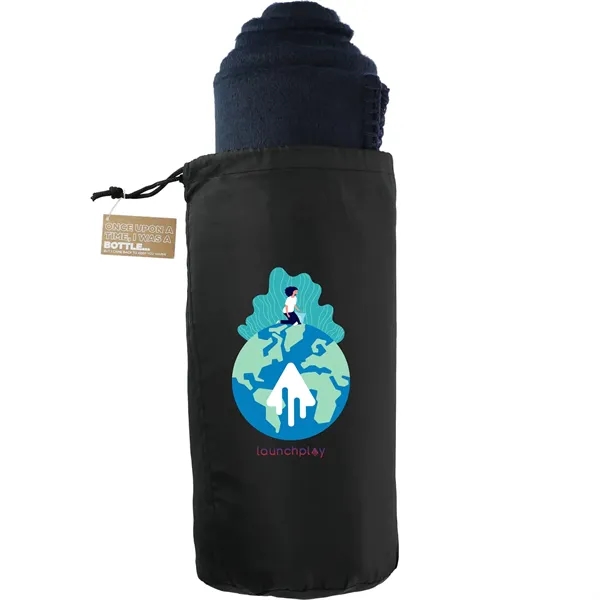 Navy (Ny) color option for 100% Recycled Pet Fleece Blanket With Rpet Pouch