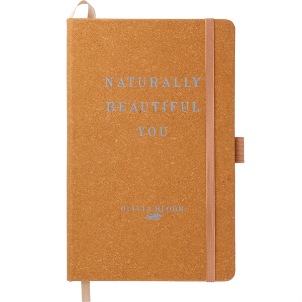 Natural (Nt) color option for Fsc® Mix 5.5" X 8.5" Recycled Leather Bound Journa