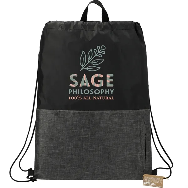 Black (Bk) color option for Ash Zippered Recycled Drawstring Bag