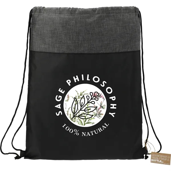 Black (Bk) color option for Ash Recycled Drawstring Bag