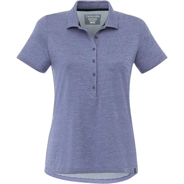 Metro Blue Heather (550) color option for Women's Dege Eco Ss Polo