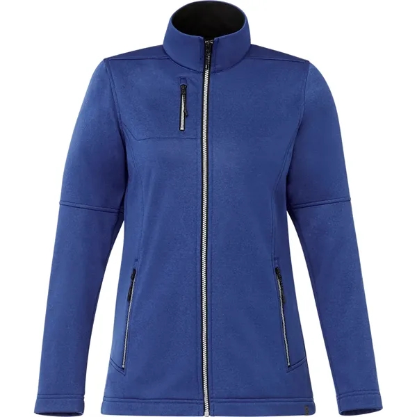 Metro Blue Heather (550) color option for Women's Joris Eco Softshell Jacket