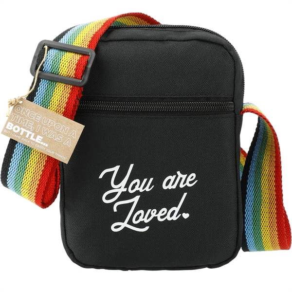 Black (Bk) color option for Rainbow Rpet Crossbody Tote