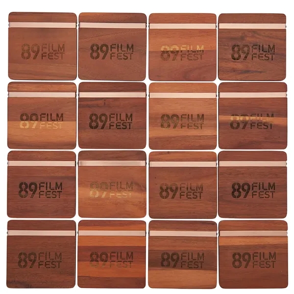 Wood(Wd) color option for Graze Wood And Metal Coaster Set