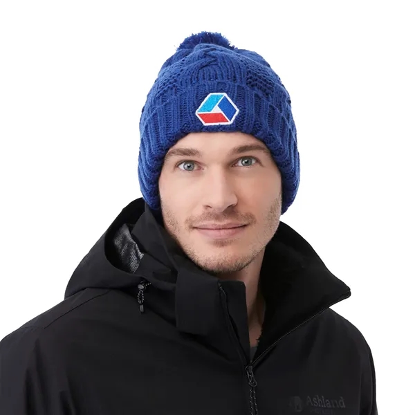 Metro Blue (550) color option for Unisex Divergent Knit Pom Beanie