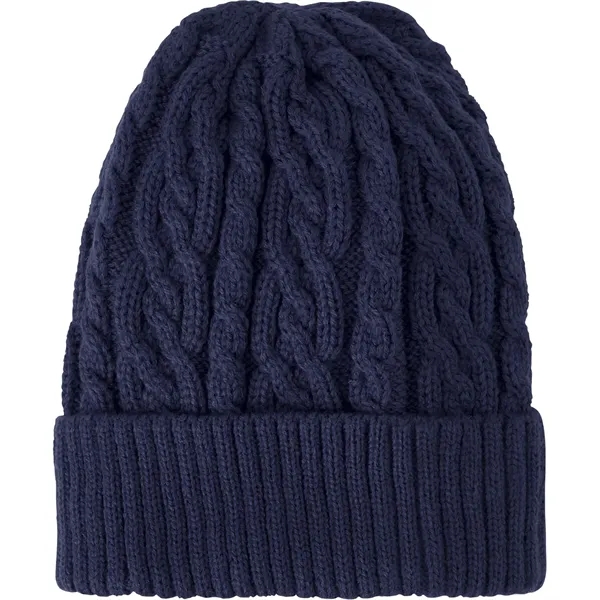 Vintage Navy (573) color option for Unisex Optimal Knit Cuffed Beanie
