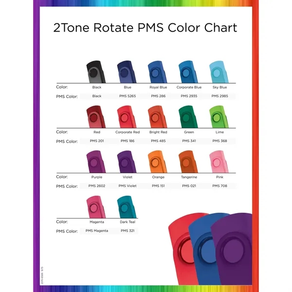 Black (Bk) color option for Rotate 2 Tone Flash Drive 4 Gb