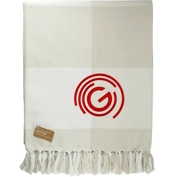 Tan (Tn) color option for Field & Co. 100% Organic Cotton Check Throw Blanke