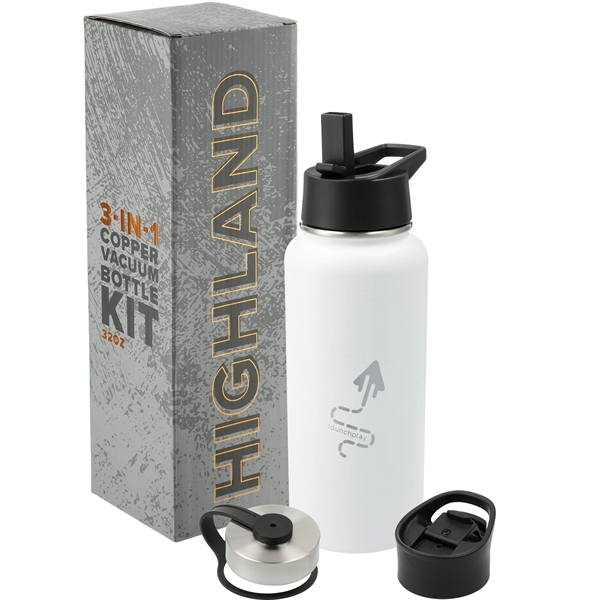White (Wh) color option for Highland 3 In 1 Copper Vacuum Bottle Kit 32oz