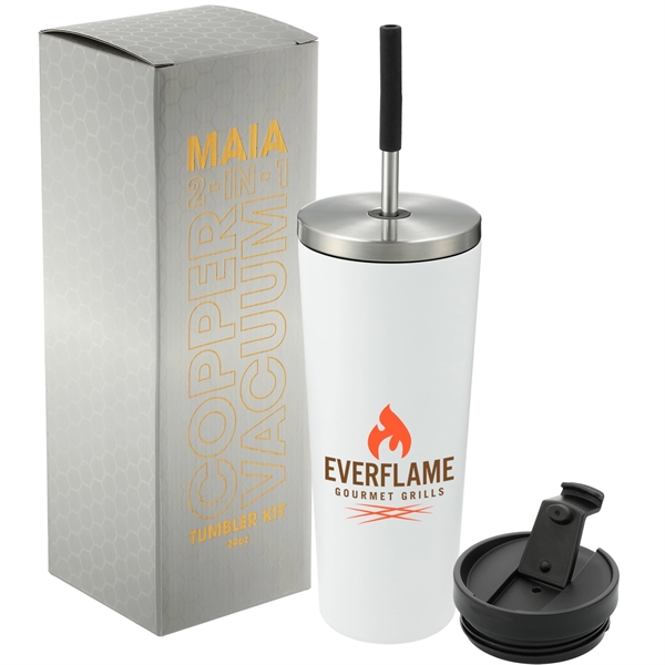White (Wh) color option for Maia 2 In 1 Copper Vacuum Tumbler Kit 24oz