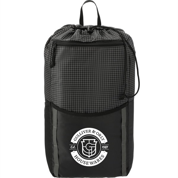 Black (Bk) color option for Grid 14 L Drawstring Backpack