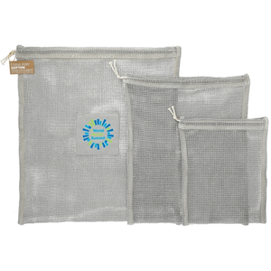 Photo of Recycled Cotton Mesh Cinch Pouch Set
