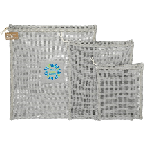 Main photo of Recycled Cotton Mesh Cinch Pouch Set