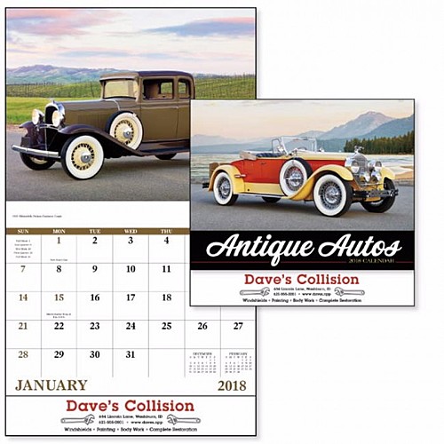 Photo of Antique Autos Stapled Calendar