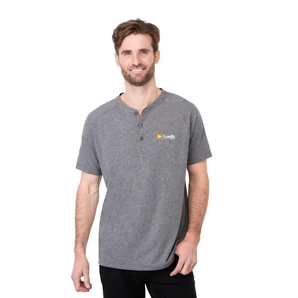 Heather Charcoal (986) color option for Men's Somoto Eco Short Sleeve Henley