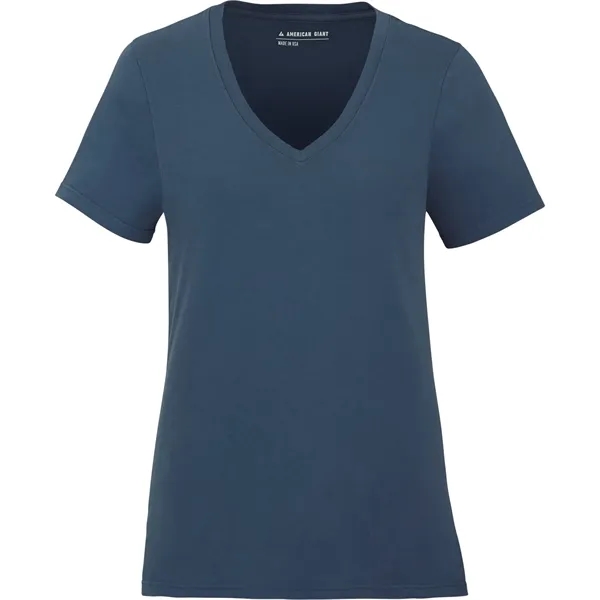Washed Navy (872) color option for American Giant Classic Cotton V Neck T   Women's