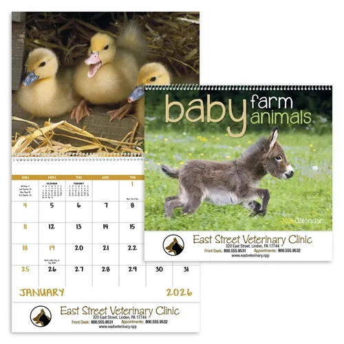 Main photo of Baby Farm Animals Spiral Calendar