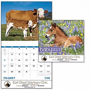 Photo of Baby Farm Animals Stapled Calendar