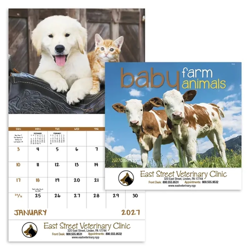 Main photo of Baby Farm Animals Stapled Calendar