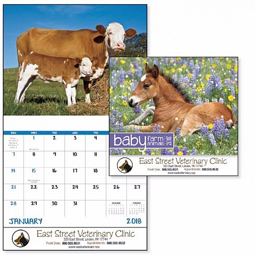 Photo of Baby Farm Animals Stapled Calendar