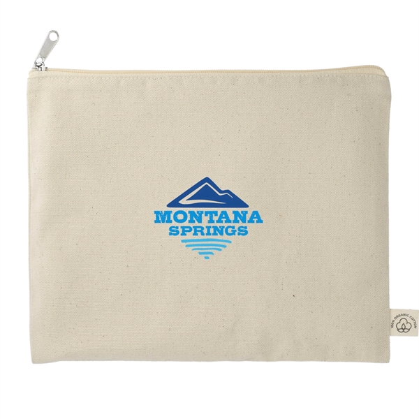 Natural (Nt) color option for Organic Cotton Flat Travel Pouch