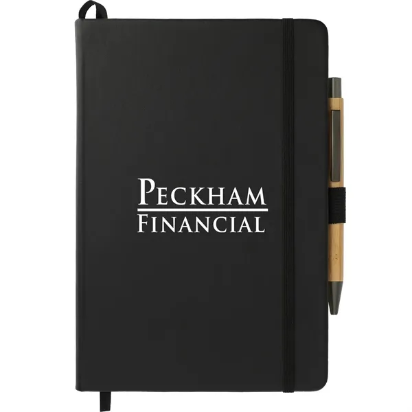 Black (Bk) color option for 5.5" X 8.5" Cactus Leather Bound Journal Set