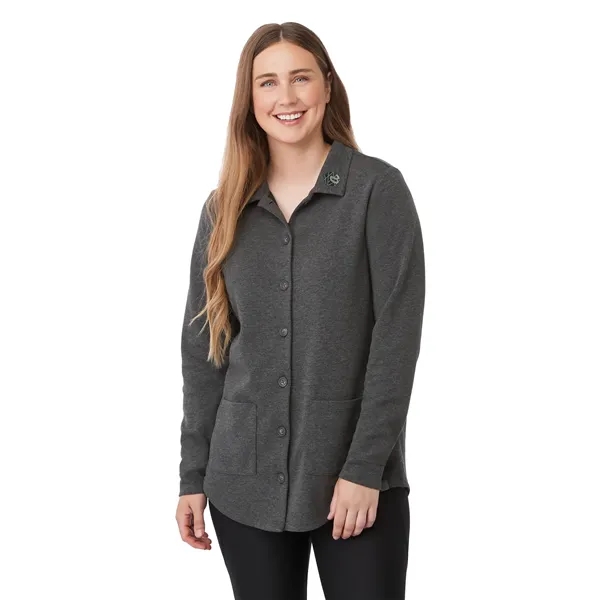 Heather Dark Charcoal (988) color option for Rigi Eco Knit Button Cardi   Women's