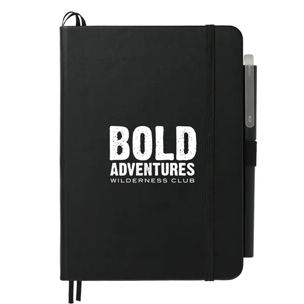 Black (Bk) color option for 5" X 7" Recycled Ing Bound Notebook W Pen