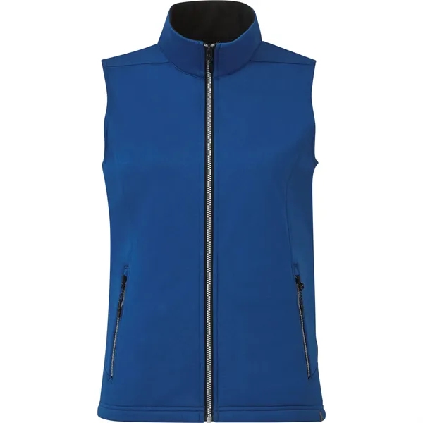 Metro Blue Heather (550) color option for Joris Eco Softshell Vest  Women's