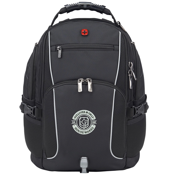 Black (Bk) color option for Wenger Pro Ii Recycled 15" Computer Backpack