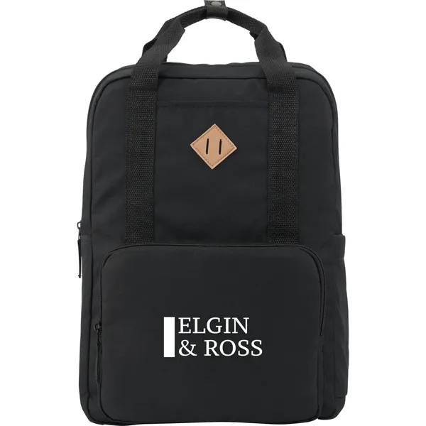 Black (Bk) color option for Fife Recycled 15" Laptop Backpack