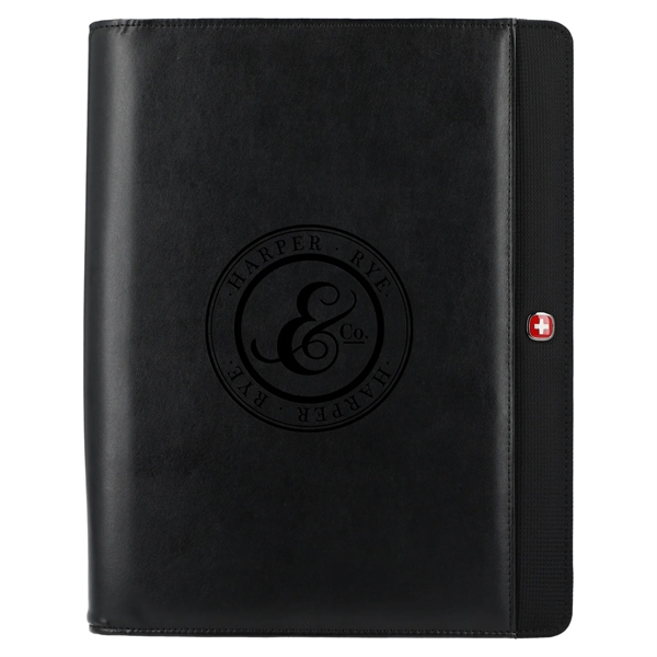 Black (Bk) color option for Wenger Recycled Tech Zippered Padfolio