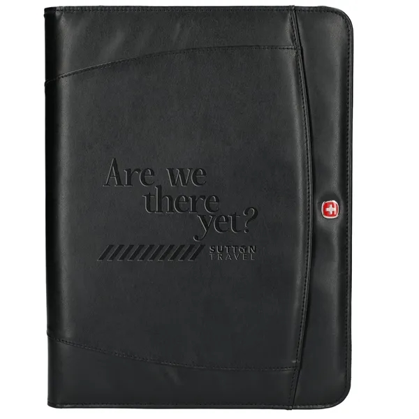 Black (Bk) color option for Wenger Recycled Zippered Padfolio