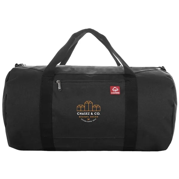 Black (Bk) color option for Wolverine 22" Center Zip Duffle
