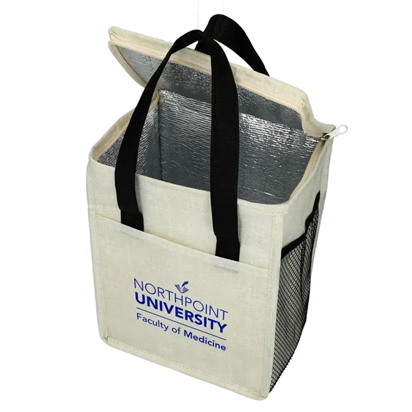 Black (Bk) color option for Ares Recycled Non Woven 12 Can Cooler